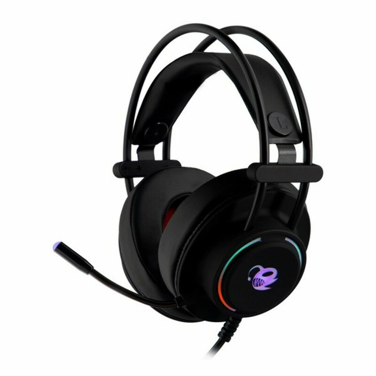 Auriculares com microfone CoolBox DeepLighting Preto